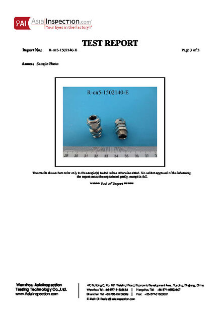 Китай ZHEJIANG HONGXIANG CONNECTOR MANUFACTURING CO.,LTD. Сертификаты